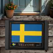 スウェーデン国旗のスポーツ/ようこそ ドアマット