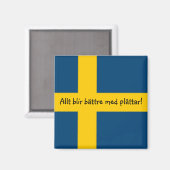 スウェーデン国旗のテーマ冷蔵庫用マグネット- plastar - マグネット (正面/裏面)
