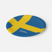 スウェーデン国旗のプレート、パーティー、スポーツ、スウェーデン ペーパープレート (アングル)