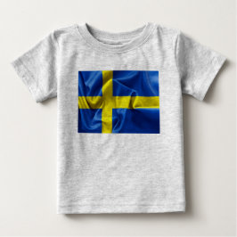 スウェーデン国旗のベビーボディスーツ ベビーTシャツ