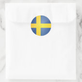 スウェーデン国旗のボタン（丸） ラウンドシール (バッグ)