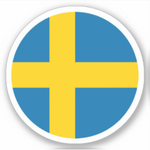 スウェーデン国旗の丸いシール シール