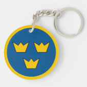 スウェーデン国旗の丸い丸いシンボル軍ナティ キーホルダー (裏面)
