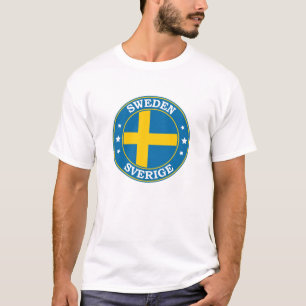 スウェーデン国旗の丸のエンブレム Tシャツ