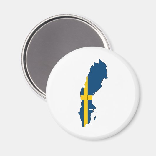 スウェーデン国旗の地図のフルサイズ マグネット (正面/裏面)