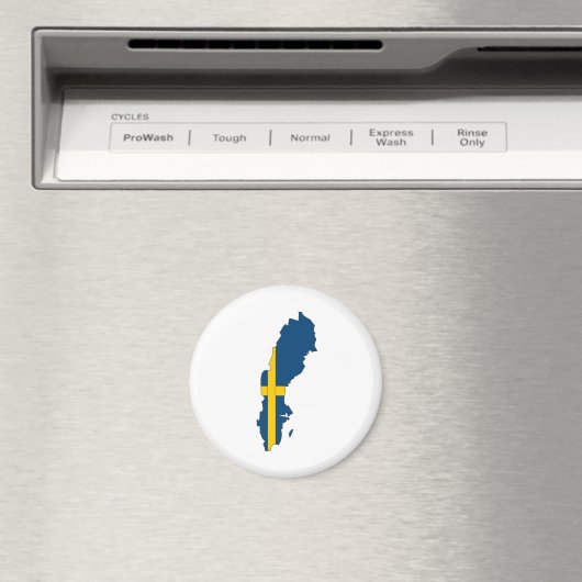 スウェーデン国旗の地図のフルサイズ マグネット (インサイチュ (食洗機))