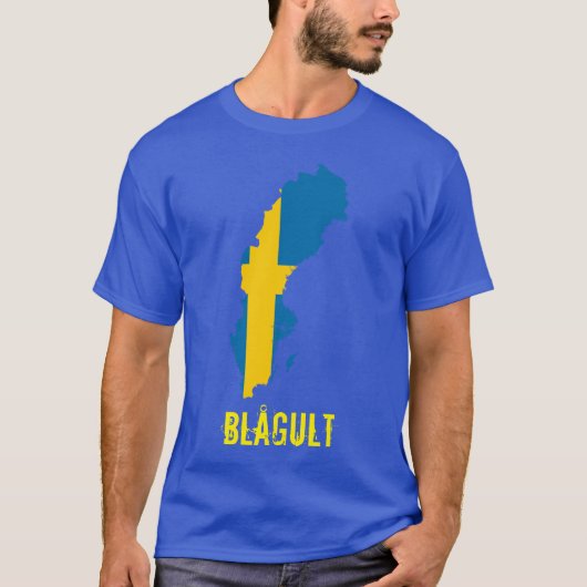 スウェーデン国旗の地図ブロルトTシャツ Tシャツ (正面)