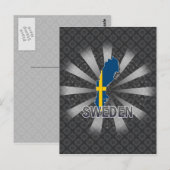 スウェーデン国旗の地図2.0 ポストカード (正面/裏面)