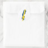 スウェーデン国旗の地図 ラウンドシール (バッグ)