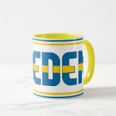 スウェーデン国旗の愛国的なコーヒー マグカップ (正面右)