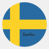 スウェーデン国旗の愛国者,休日/スポーツ ラウンドシール (正面)
