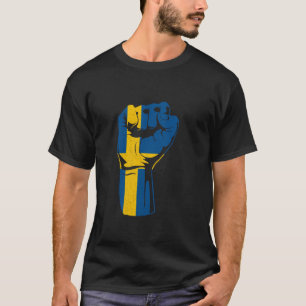 スウェーデン国旗の手拳スウェーデンプライドスベリージュスウェーデン Tシャツ