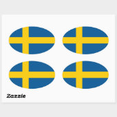 スウェーデン国旗の楕円形カーシール |スウェーデン国旗 楕円形シール (シート)