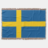 スウェーデン国旗の織り投げ毛布 |スウェーデンプライド スローブランケット (正面)
