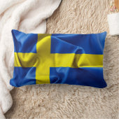 スウェーデン国旗の腰板クッション ランバークッション (ブランケット)