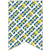 スウェーデン国旗の色タイポグラフィパターン バンティングフラッグ (第3の旗)