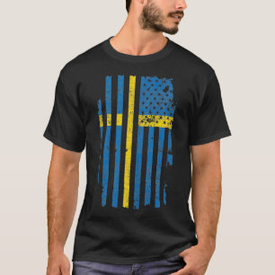 スウェーデン国旗の贈り物7月の4thアメリカ合衆国国旗スウェーデン tシャツ