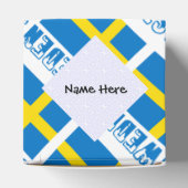 スウェーデン国旗の黒いタイルの個人用設定 フェイバーボックス (上部)