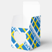 スウェーデン国旗の黒いタイルの個人用設定 フェイバーボックス (オープン)