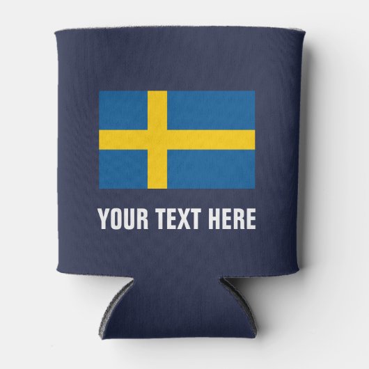 スウェーデン国旗はクーラー可能 |ビールカスタムホルダー 缶クーラー (正面)