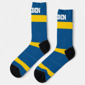 スウェーデン国旗を持つクルーソックス ソックス (左)