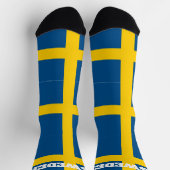 スウェーデン国旗を持つクルーソックス ソックス (上部)