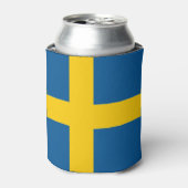 スウェーデン国旗を持つクーラーボックス 缶クーラー (缶正面)
