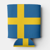 スウェーデン国旗を持つクーラーボックス 缶クーラー (裏面)