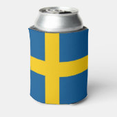 スウェーデン国旗を持つクーラーボックス 缶クーラー (缶裏面)