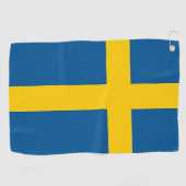 スウェーデン国旗を持つゴルフタオル ゴルフタオル (横)