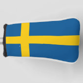 スウェーデン国旗を持つゴルフパターカバー ゴルフヘッドカバー (正面)