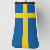 スウェーデン国旗を持つゴルフパターカバー ゴルフヘッドカバー (回転90)