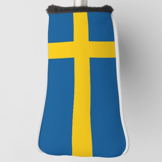 スウェーデン国旗を持つゴルフパターカバー ゴルフヘッドカバー (回転90)