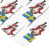 スウェーデン国旗を持つサンタクロース テーブルクロス (アングル)