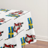 スウェーデン国旗を持つサンタクロース テーブルクロス (インサイチュ)