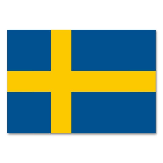 スウェーデン国旗を持つ愛国的なテーブルカード テーブルナンバー (裏面)