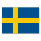スウェーデン国旗を持つ愛国的なテーブルカード テーブルナンバー (正面)