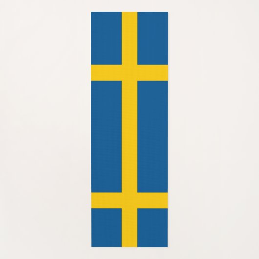 スウェーデン国旗を持つ愛国的なヨガマット ヨガマット (正面)