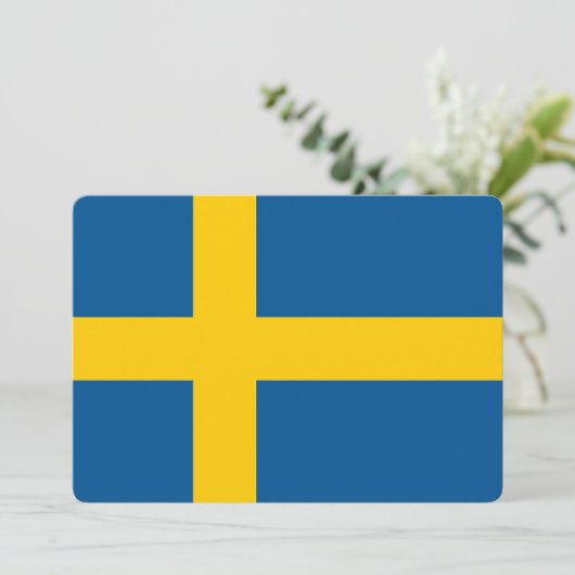 スウェーデン国旗を持つ愛国的招待状 招待状 (スタンド正面)