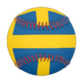 スウェーデン国旗を持つ愛国野球 野球ボール (裏面)