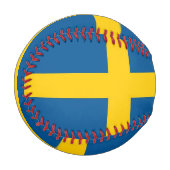 スウェーデン国旗を持つ愛国野球 野球ボール (正面左)