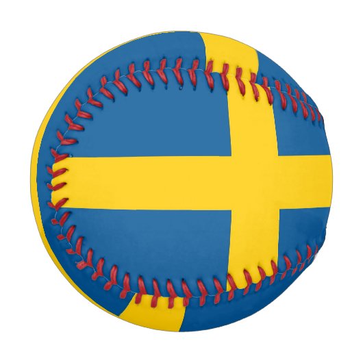 スウェーデン国旗を持つ愛国野球 野球ボール (正面左)