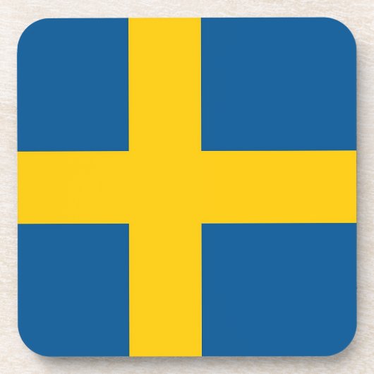 スウェーデン国旗を持つ懸命プラスチックのコースター コースター (正面)