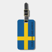 スウェーデン国旗を持つ荷物タグ ラゲッジタグ (正面縦)