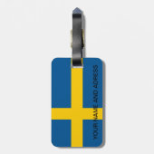 スウェーデン国旗を持つ荷物タグ ラゲッジタグ (裏面縦)