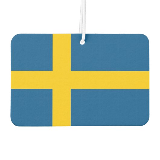 スウェーデン国旗を持つ車の新入生 カーエアーフレッシュナー (裏面)