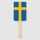 スウェーデン国旗を掲げたハンドファンのセット ハンドファン (裏面)