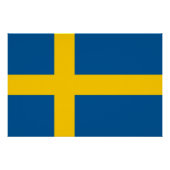 スウェーデン国旗を掲げた愛国的なポスター ポスター (正面)