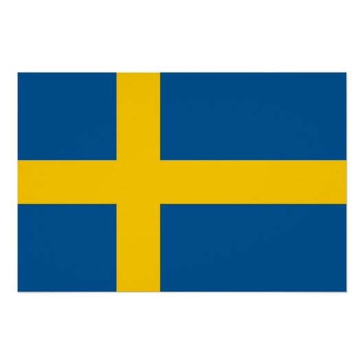 スウェーデン国旗を掲げた愛国的なポスター ポスター (正面)