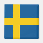スウェーデン国旗を掲げた磁石 マグネット (正面)
